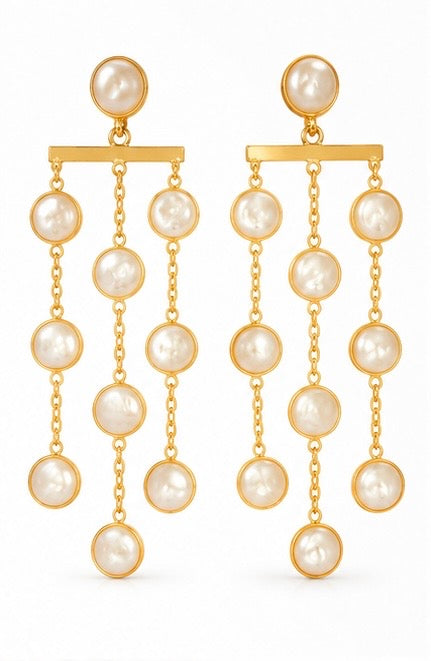 Long Pearl Drop Earri
