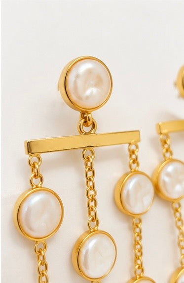 Long Pearl Drop Earri