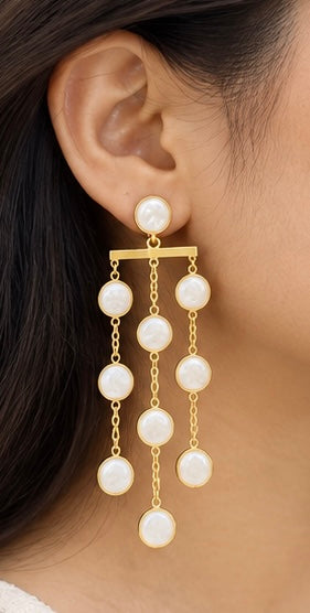 Long Pearl Drop Earri