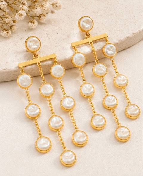 Long Pearl Drop Earri